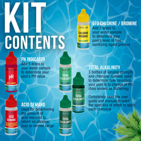 U.S. Pool Supply OTO chlorine test solution in a dropper bottle.