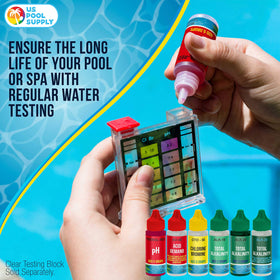 U.S. Pool Supply phenol red pH test solution in a compact bottle.