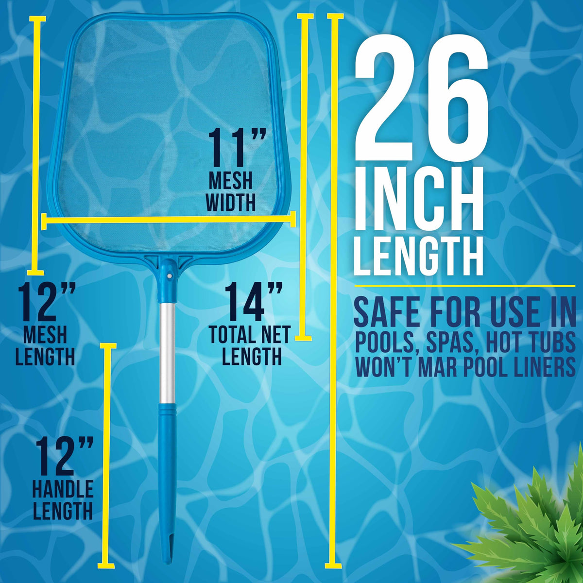U.S. Pool Supply fine mesh netting captures fine debris without snagging