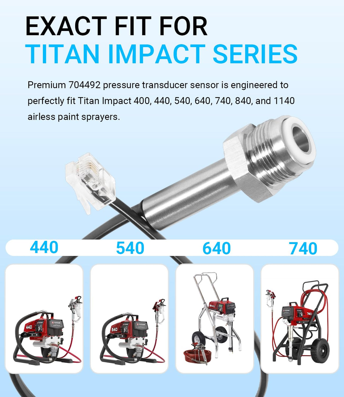USSKYBOY 704492 transducer installed on Titan Impact demonstrates plug-and-play compatibility.