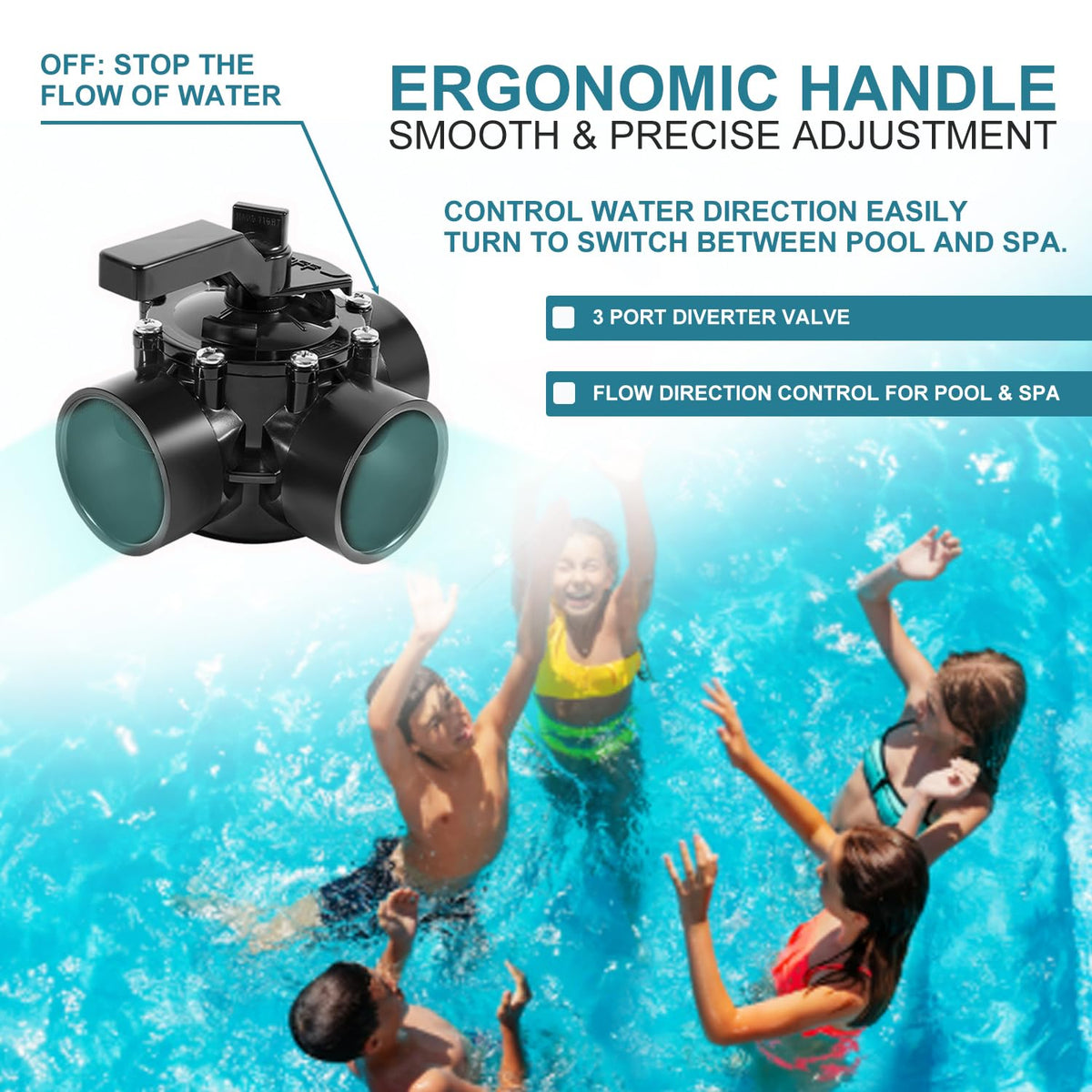 Ussuray ergonomic handle enables precise flow adjustments.