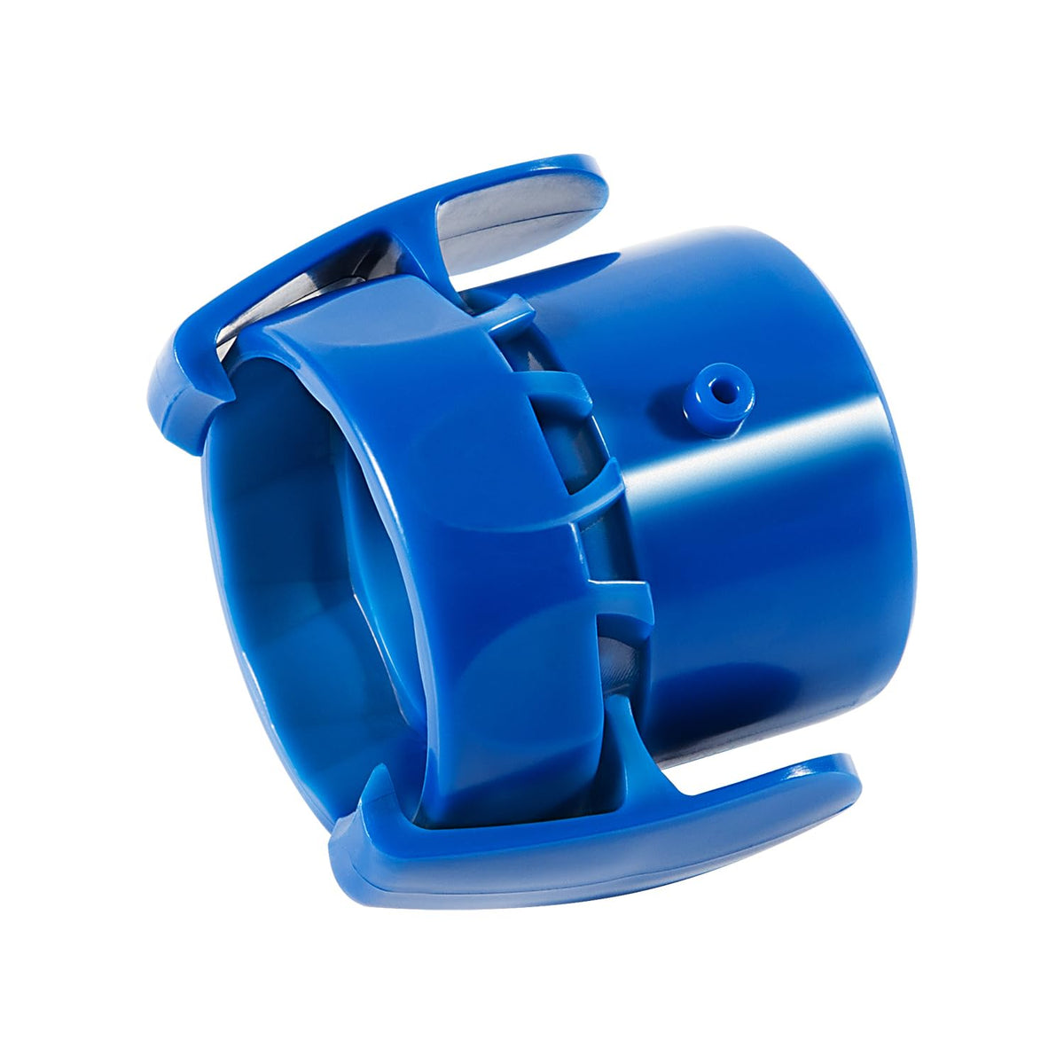 Blue quick connector supports tidy pool cleaning with better hose connectivity.