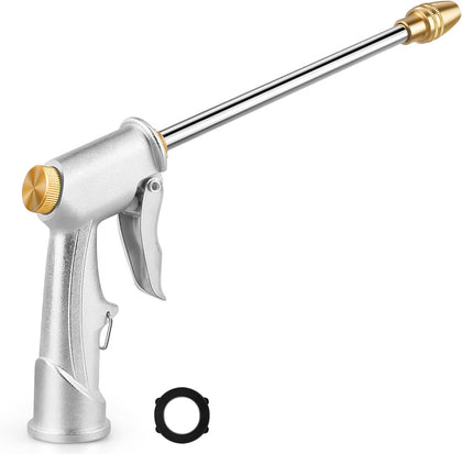 Ustope garden hose nozzle closeup shows high-pressure jet for tough cleaning