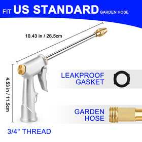 Ustope garden hose nozzle image highlights easy attachment to standard hoses