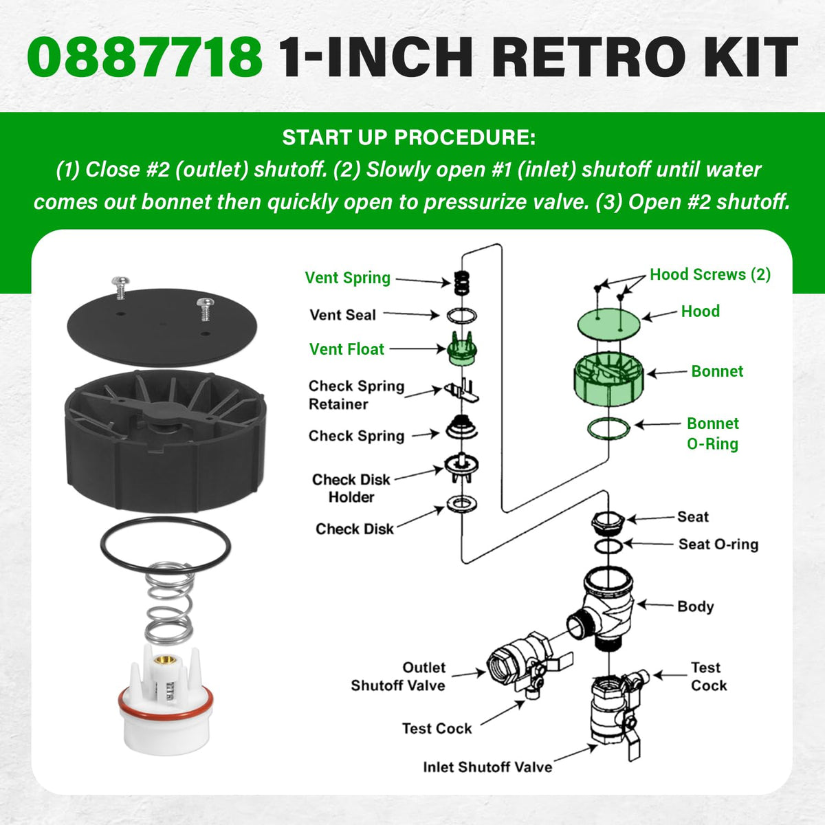 USVEHJ 0887718 bonnet O‑ring provides a tight seal for freeze-resistant upgrade