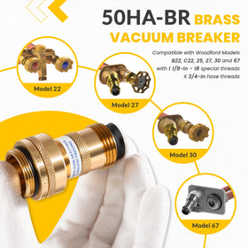 Usvehj 50HA-BR brass vacuum breaker anti-siphon detail in action