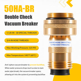 Usvehj 50HA-BR vacuum breaker with Woodford model compatibility area