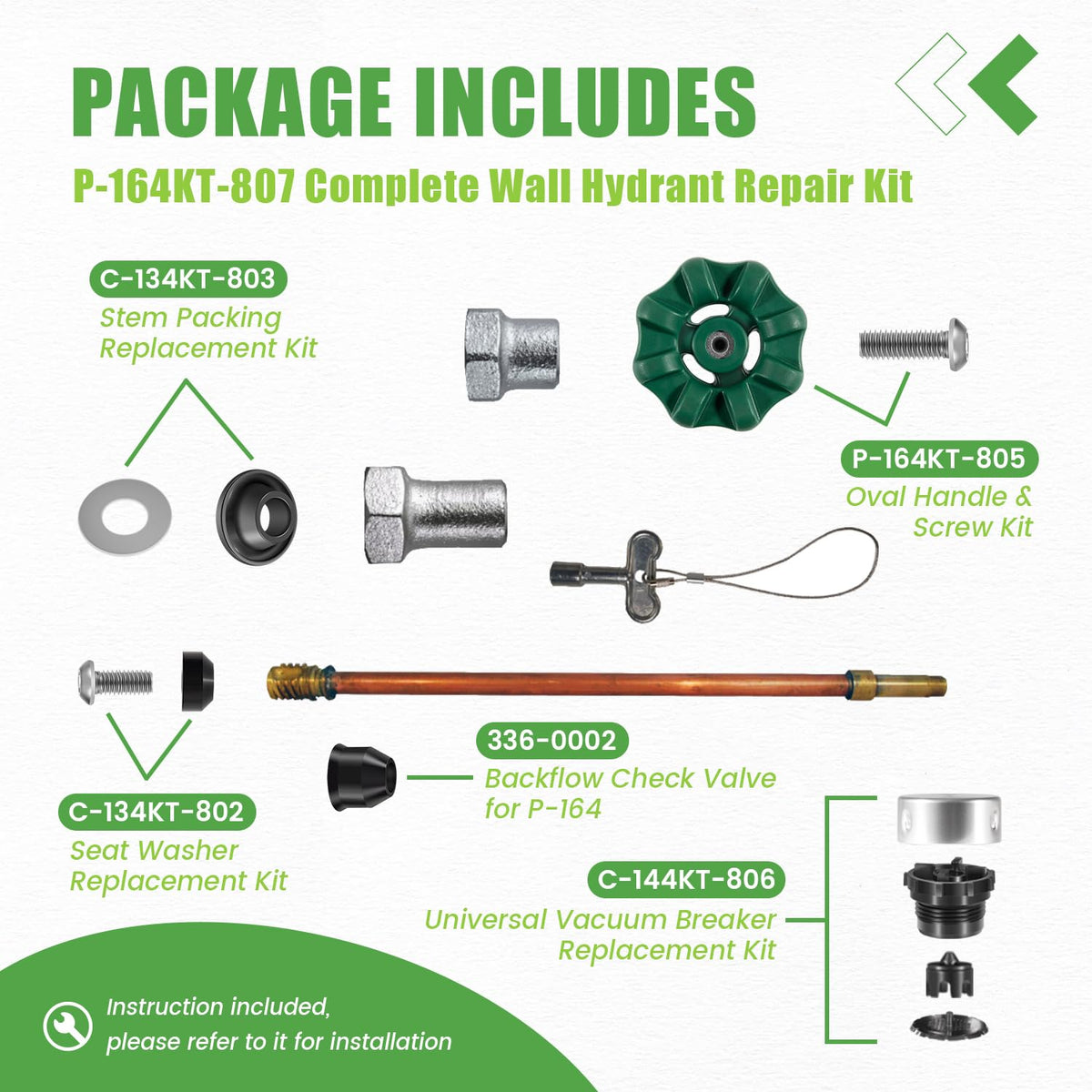 usvehj C-134KT-803 stem packing replacement for smooth operation.