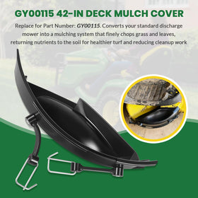 usvehj mulch cover installed on LA100 LA135 tractors for versatile mowing