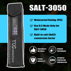 The usvehj SALT-3050 comes with a leather case for protection.