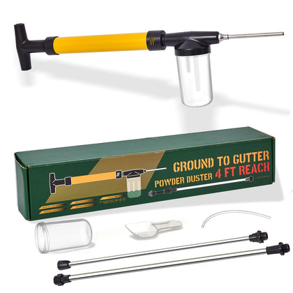 Usydjrn diatomaceous earth duster with extended rod reaches ceilings and corners.
