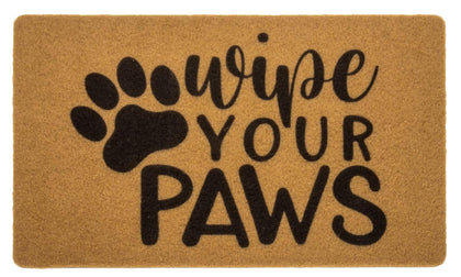Utaly dog paws welcome doormat coir texture absorbs moisture and dirt.