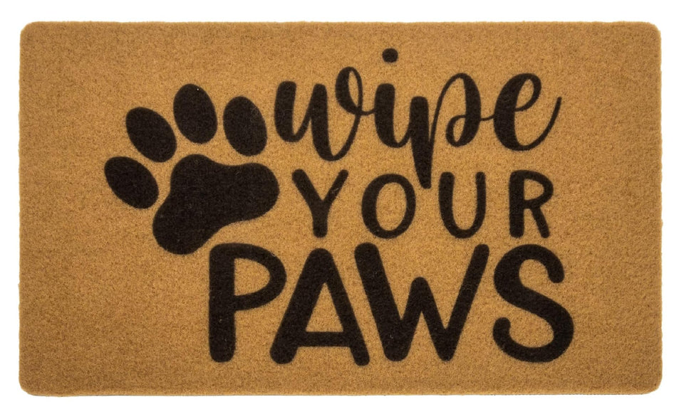 Utaly dog paws welcome doormat coir texture absorbs moisture and dirt.