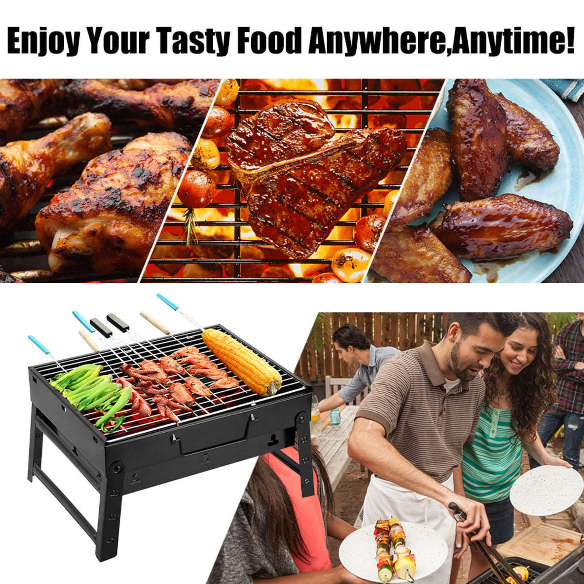 Uten Charcoal Grill removable grate for easy cleaning after grilling