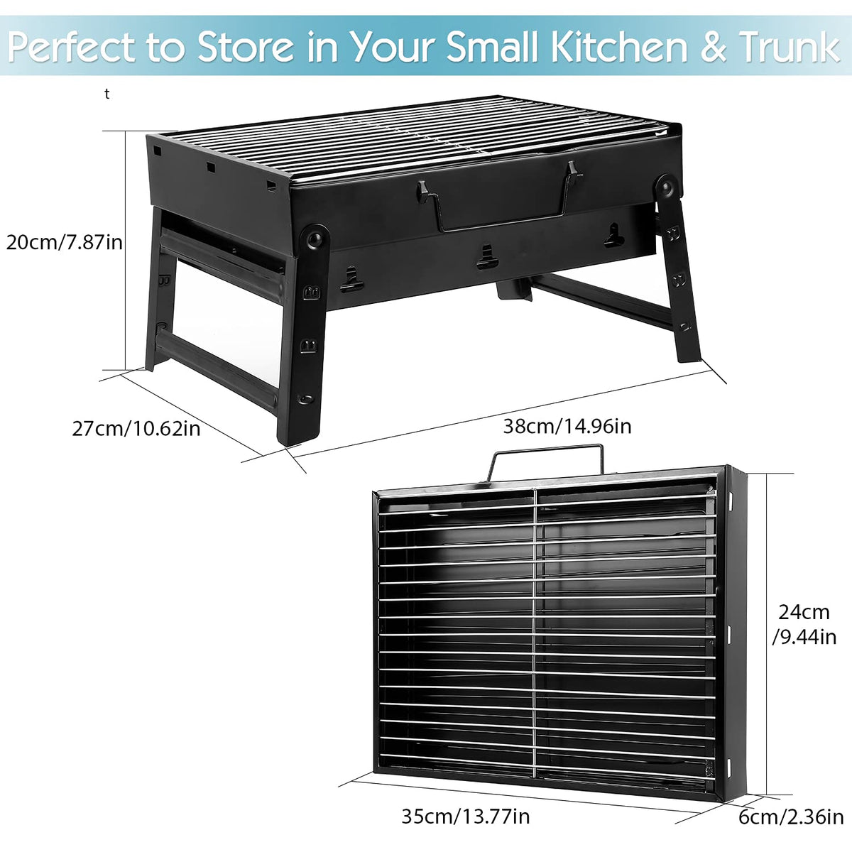 Uten Charcoal Grill stainless steel body for rust resistance and durability
