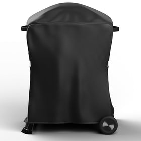 Utheer 7113 grill cover, front view protects Weber Q series from rain and dust.