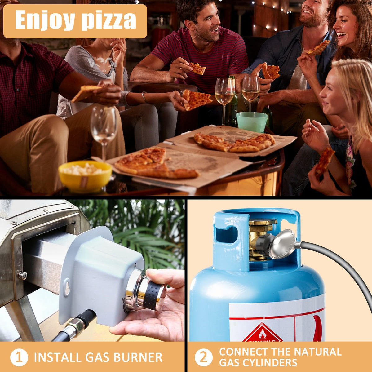 Utheer 28,000 BTU burner heats fast to high temperatures.