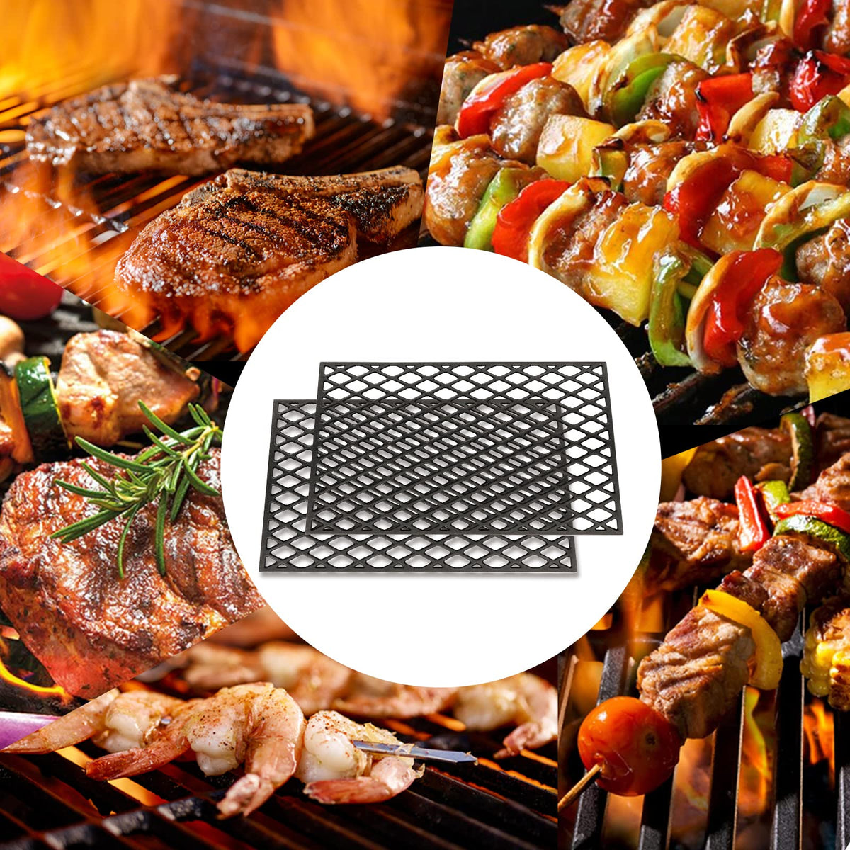 Utheer cast iron grill grate ease of cleaning, smooth surface resists residue