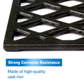 Utheer cast iron grill grate for wood pellet grills, even heat and steady sear across grill bars