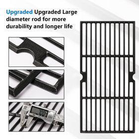 Utheer cast iron grill grates durable heavy-duty construction resists warping.