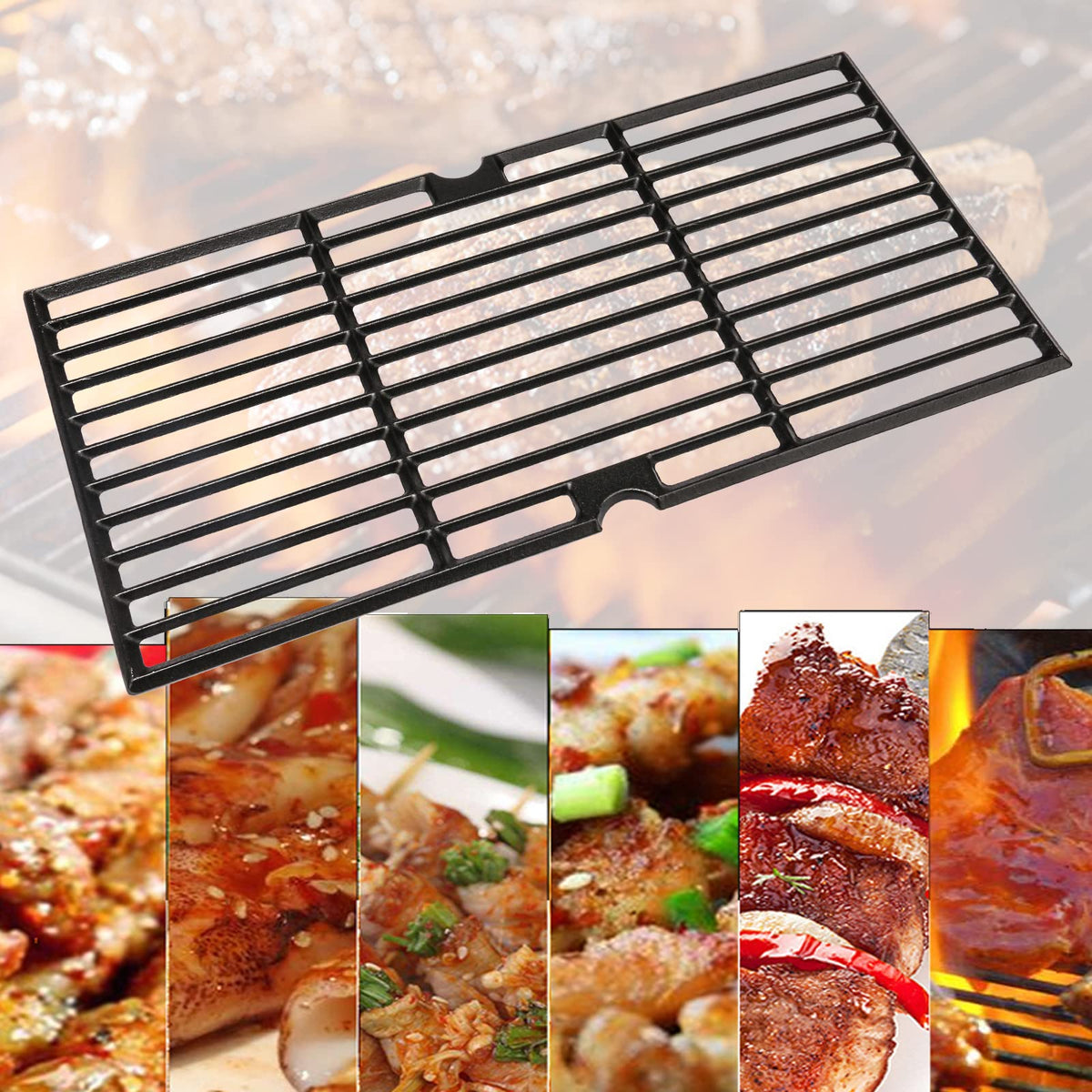 Utheer cast iron grill grates deliver heat retention and professional sear marks.
