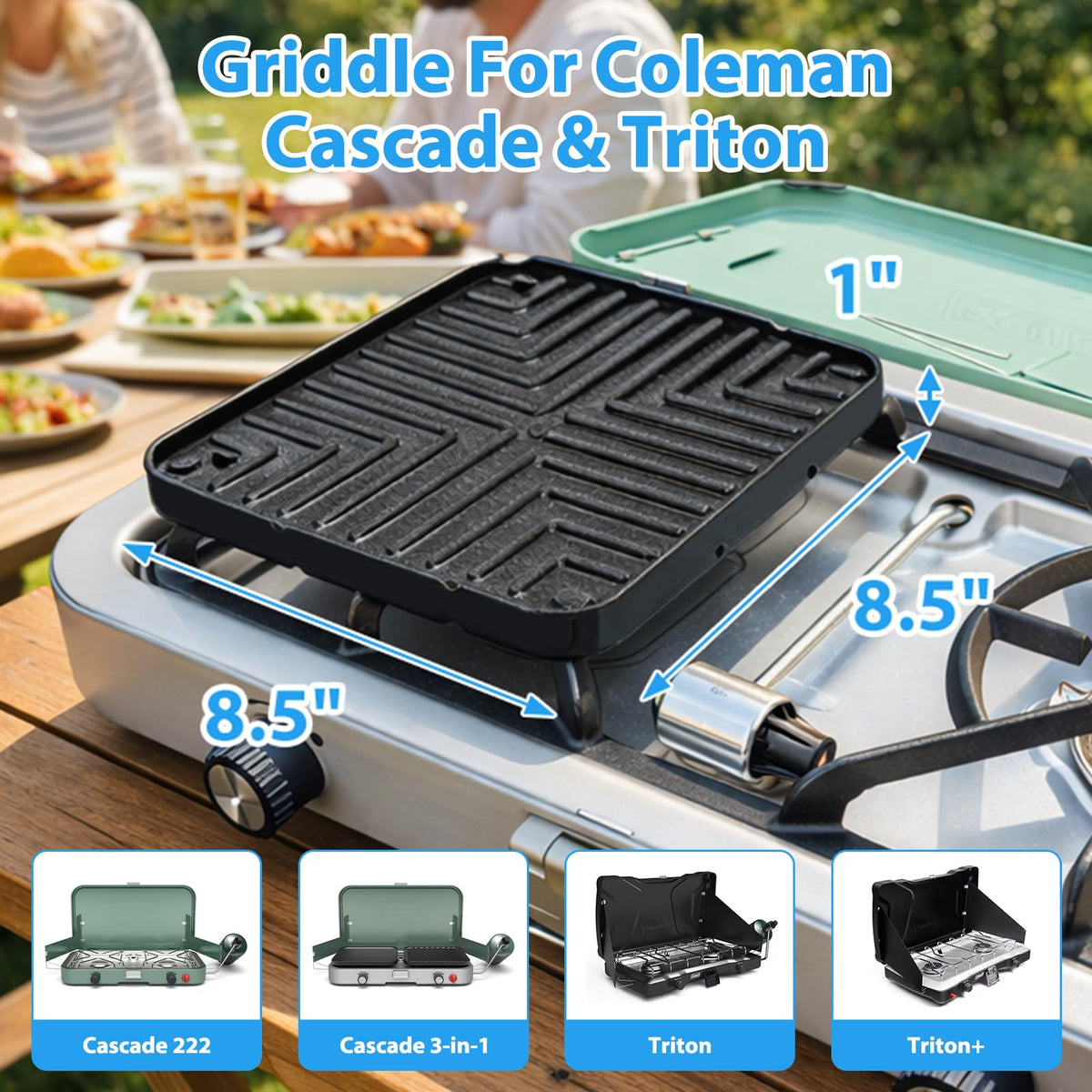 Utheer ceramic nonstick griddle, ribbed side for searing with grill marks.
