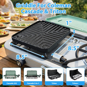 Utheer ceramic nonstick griddle, ribbed side for searing with grill marks.