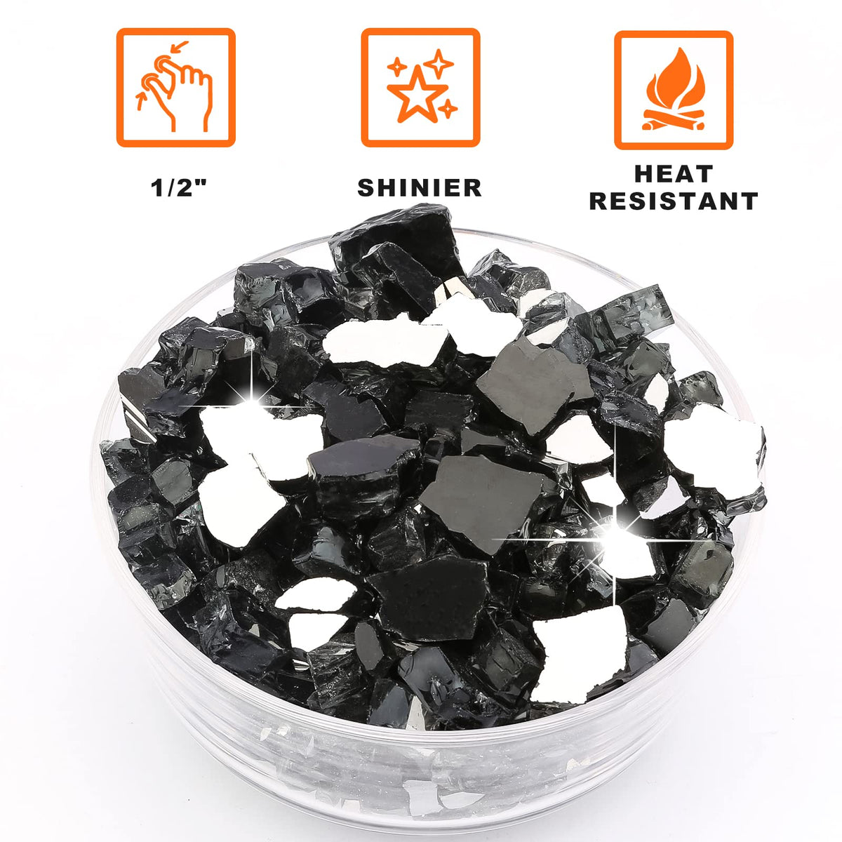 Safety features of Utheer fire glass, uniform pieces and no smoke.