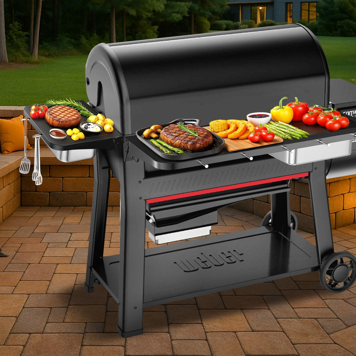 Utheer folding design saves space when the grill is stored.