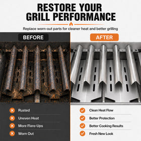Utheer Genesis 300 heavy-duty burner covers withstand high heat during daily grilling