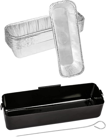 Utheer grease catcher for Camp Chef griddle front-mount keeps drips contained.