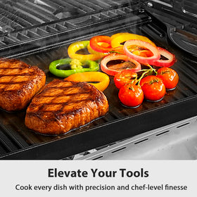 Utheer griddle easy-clean release after cooking on ceramic surface.