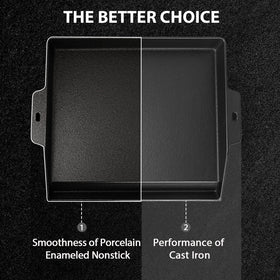 Utheer griddle enamelled nonstick coating for easy food release