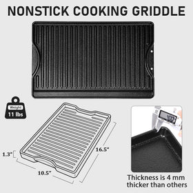 Utheer griddle ribbed side sears with grill marks and flavor.
