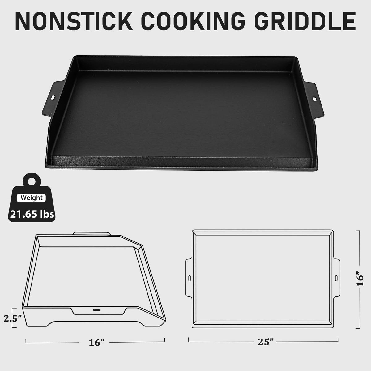 Utheer griddle close-up of X-shaped reinforcement ridges for warp-free performance