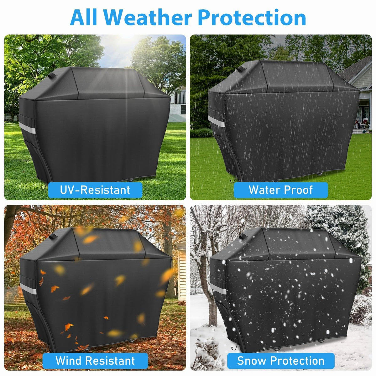 Tear-resistant stitching ensures long-lasting protection for your grill with the Utheer cover.