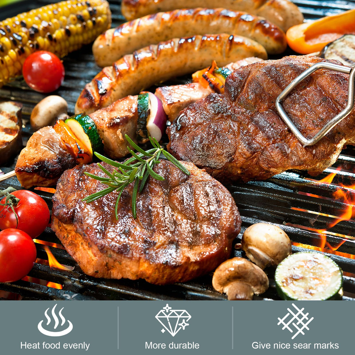 Utheer easy-clean design allows quick wipe-down after grilling sessions.