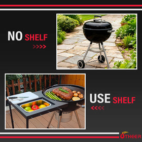 Utheer sturdy steel grill table shelf delivers durable outdoor use
