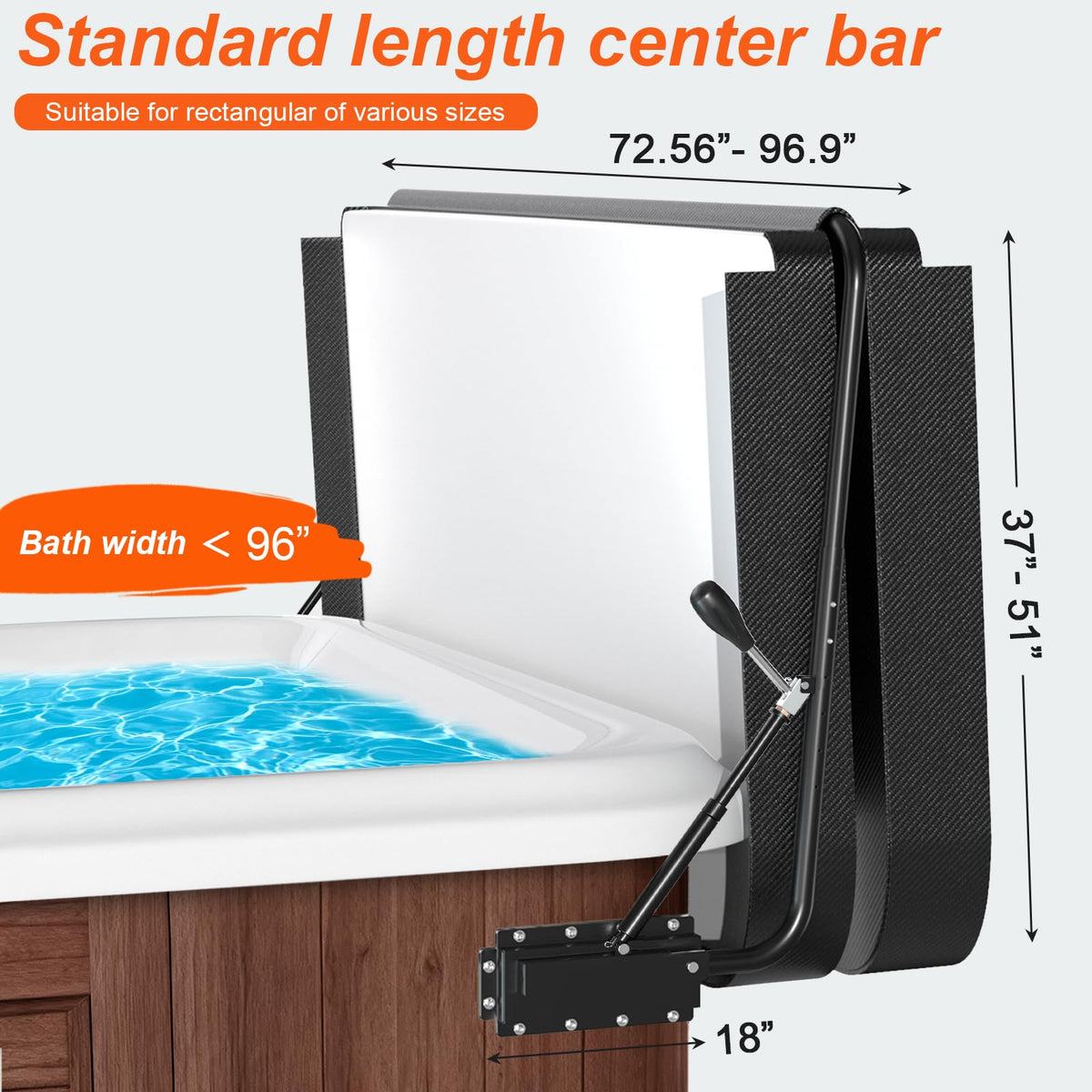 Utheer hot tub cover lifter adjustable height and width for a custom fit.
