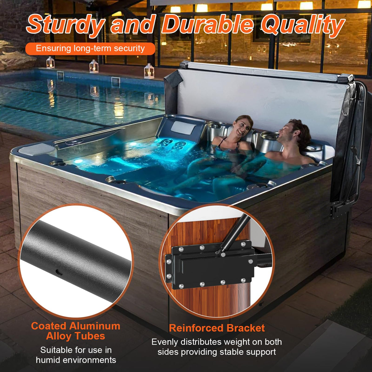 Utheer hot tub cover lifter one-hand operation reduces effort.