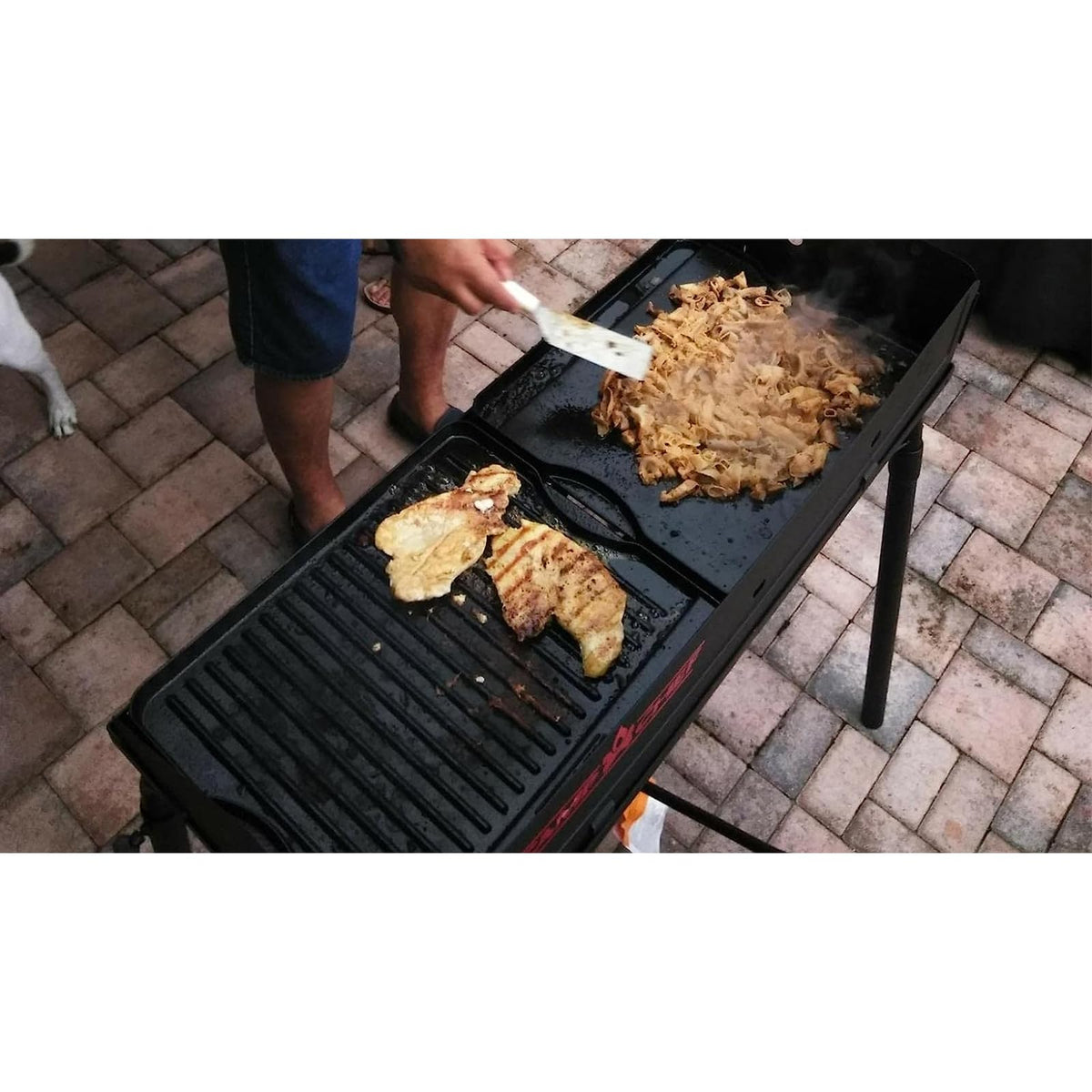 Utheer outdoor griddle sears veggies and meats with cast iron flavor