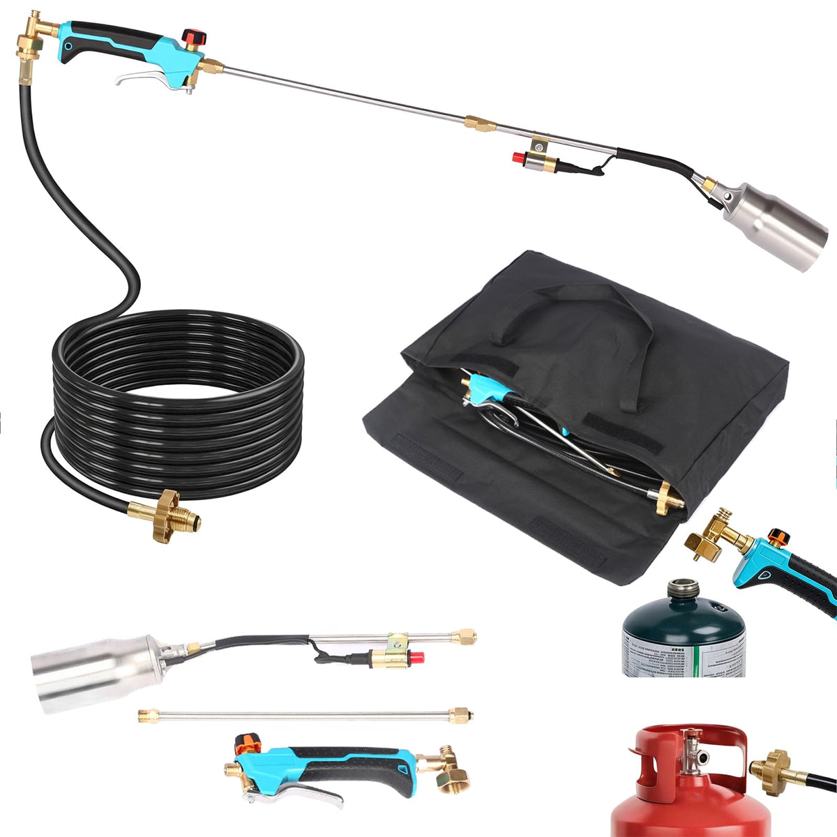 Utheer propane torch weed burner in stand-up design for easier weed removal without bending