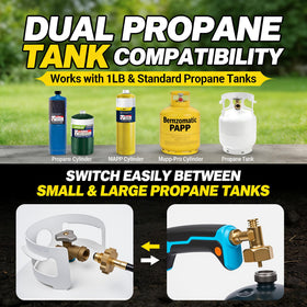 Utheer weed burner with POL connector supports 1 lb and larger tanks