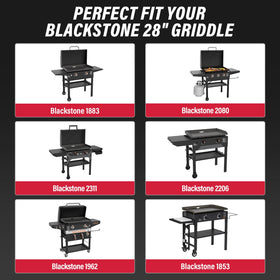 Utheer two-pack clip-on griddle rack on Blackstone 28-inch, quick tool-free installation