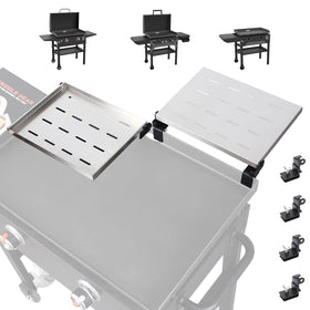 Utheer two-pack griddle warming rack on Blackstone 28-inch, reversible for warming and prep