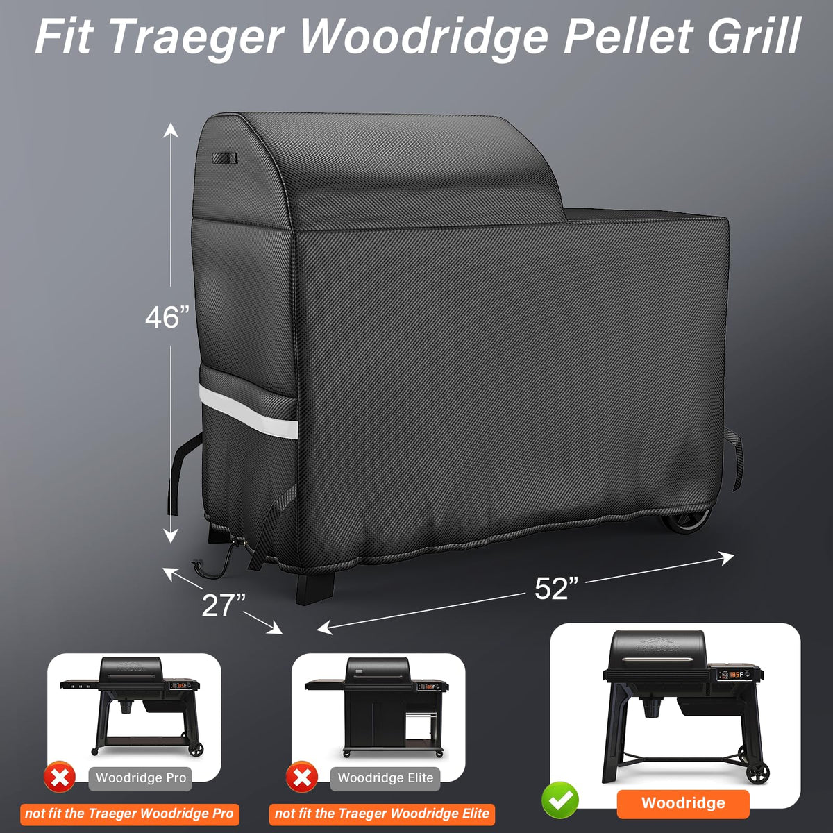 Utheer Woodridge waterproof cover protecting a Traeger grill from rain