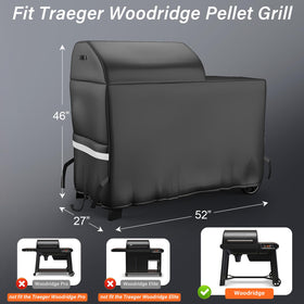 Utheer Woodridge waterproof cover protecting a Traeger grill from rain