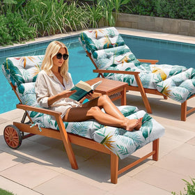 Uthem chaise cushion waterproof Oxford fabric closeup shows durable outdoor material