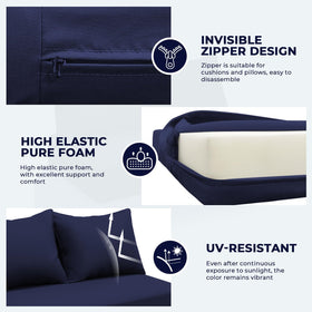 Uthem oxford fabric cushion is waterproof and fade-resistant for lasting outdoor beauty.