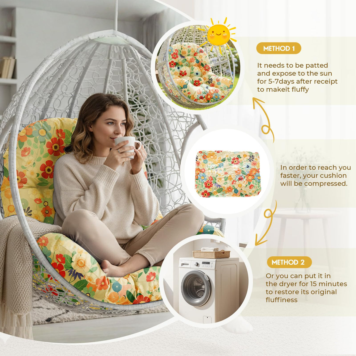 Uthem daisy print cushion adds vibrant style to patio